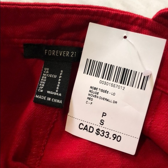 SOLD || REPOSH - NEW red overalls forever 21 - Picture 9 of 13